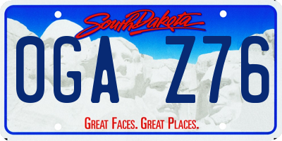 SD license plate 0GAZ76