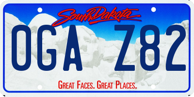 SD license plate 0GAZ82