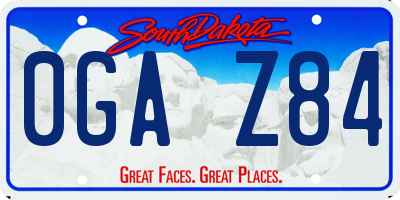 SD license plate 0GAZ84