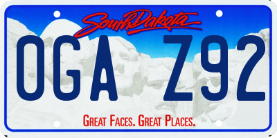 SD license plate 0GAZ92