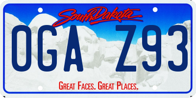 SD license plate 0GAZ93