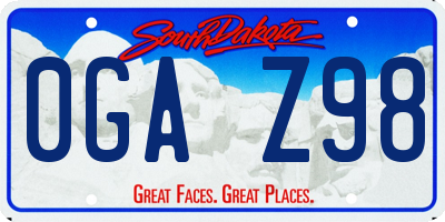 SD license plate 0GAZ98