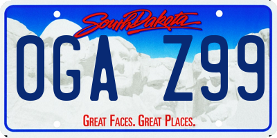 SD license plate 0GAZ99