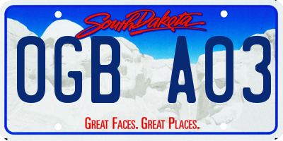 SD license plate 0GBA03