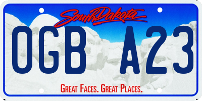 SD license plate 0GBA23