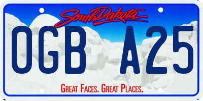 SD license plate 0GBA25