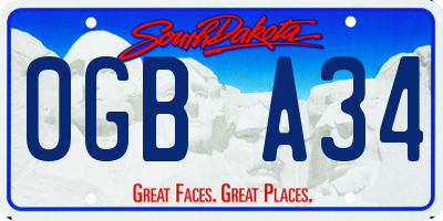 SD license plate 0GBA34
