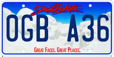 SD license plate 0GBA36