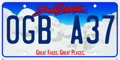 SD license plate 0GBA37