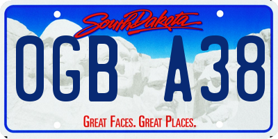 SD license plate 0GBA38