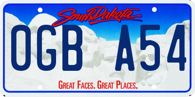 SD license plate 0GBA54