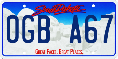 SD license plate 0GBA67