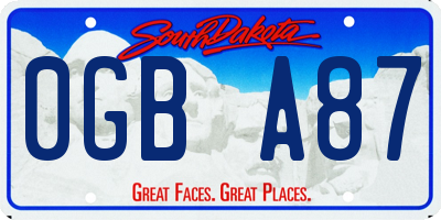 SD license plate 0GBA87