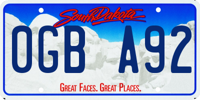 SD license plate 0GBA92