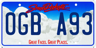 SD license plate 0GBA93