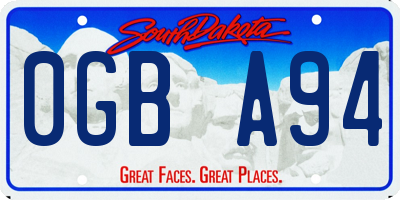 SD license plate 0GBA94