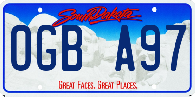 SD license plate 0GBA97