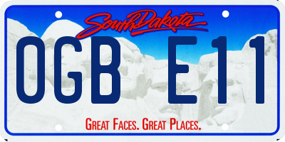 SD license plate 0GBE11