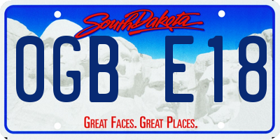 SD license plate 0GBE18