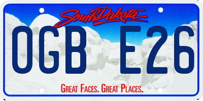 SD license plate 0GBE26