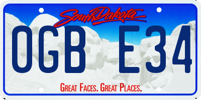 SD license plate 0GBE34