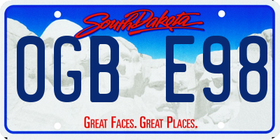 SD license plate 0GBE98