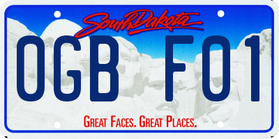 SD license plate 0GBF01
