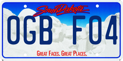 SD license plate 0GBF04