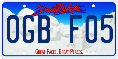 SD license plate 0GBF05