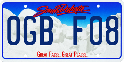 SD license plate 0GBF08