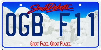 SD license plate 0GBF11