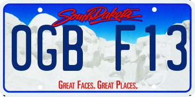 SD license plate 0GBF13