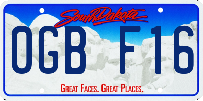 SD license plate 0GBF16
