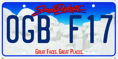 SD license plate 0GBF17