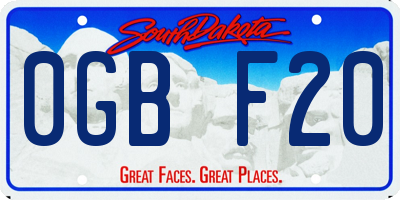 SD license plate 0GBF20