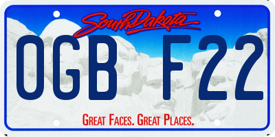 SD license plate 0GBF22