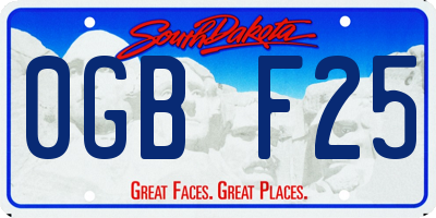 SD license plate 0GBF25