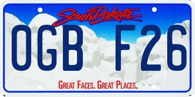 SD license plate 0GBF26