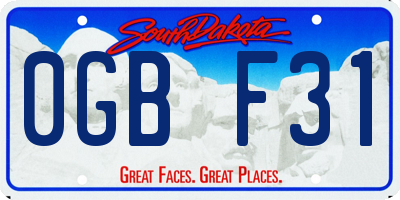 SD license plate 0GBF31