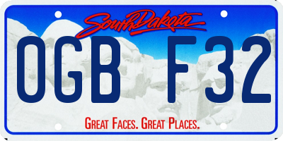 SD license plate 0GBF32