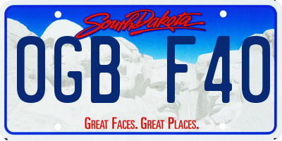 SD license plate 0GBF40