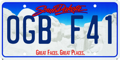 SD license plate 0GBF41