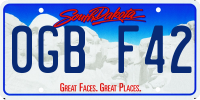SD license plate 0GBF42