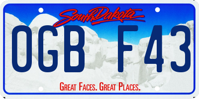 SD license plate 0GBF43