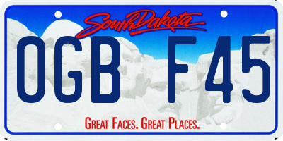 SD license plate 0GBF45