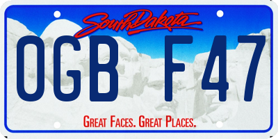 SD license plate 0GBF47