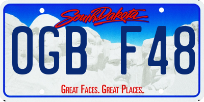 SD license plate 0GBF48