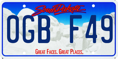 SD license plate 0GBF49