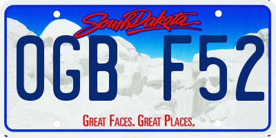 SD license plate 0GBF52