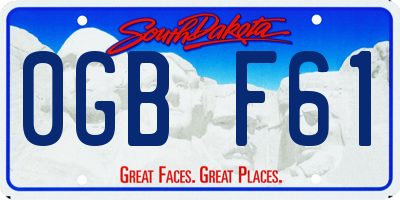 SD license plate 0GBF61